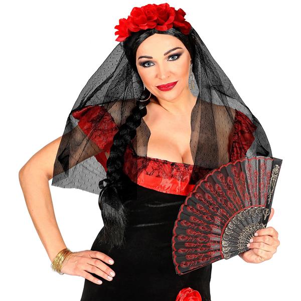 Grote foto dia de los muertos haarband sluier met rozen verzamelen overige verzamelingen