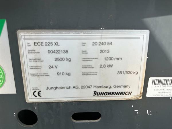 Grote foto vs 22351 elektrische palletwagen jungheinrich ece 225 xl lange lepels doe het zelf en verbouw hefwerktuigen