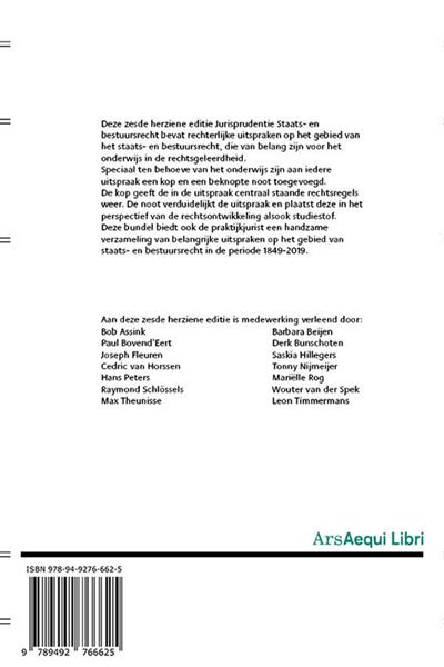 Grote foto jurisprudentie staats en bestuursrecht 1849 2019 ars aequi jurisprudentie boeken wetenschap