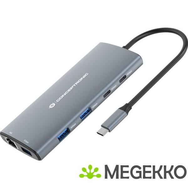 Grote foto conceptronic donn06g laptop dock poortreplicator bedraad usb 3.2 gen 1 3.1 gen 1 type c grijs computers en software overige computers en software