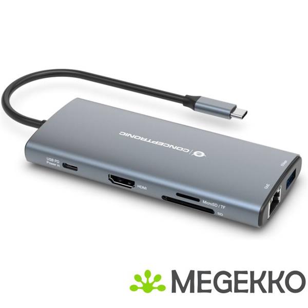 Grote foto conceptronic donn06g laptop dock poortreplicator bedraad usb 3.2 gen 1 3.1 gen 1 type c grijs computers en software overige computers en software