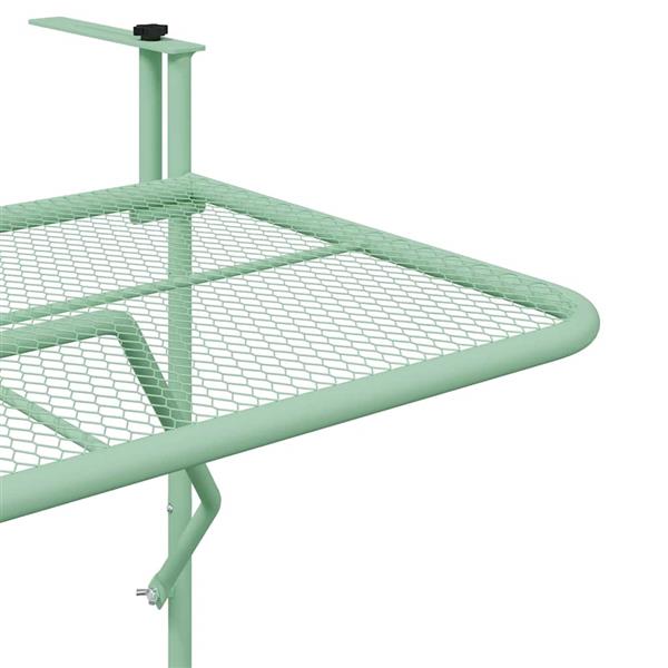 Grote foto vidaxl hangende balkon tafel mintgroen 60 x 39 x 65 cm staal tuin en terras tuinmeubelen