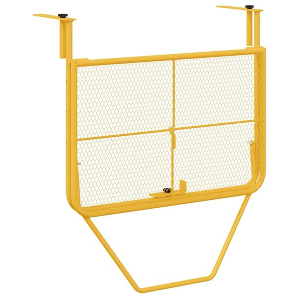 Grote foto vidaxl hangende balkon tafel mosterdgeel 60 x 39 x 65 cm staal tuin en terras tuinmeubelen