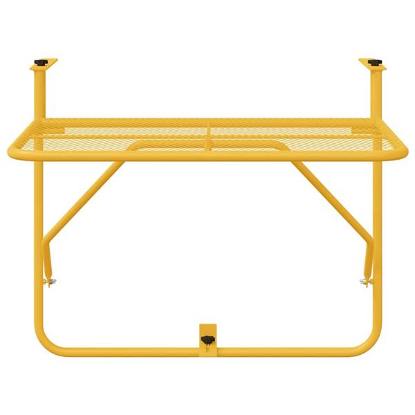 Grote foto vidaxl hangende balkon tafel mosterdgeel 60 x 39 x 65 cm staal tuin en terras tuinmeubelen