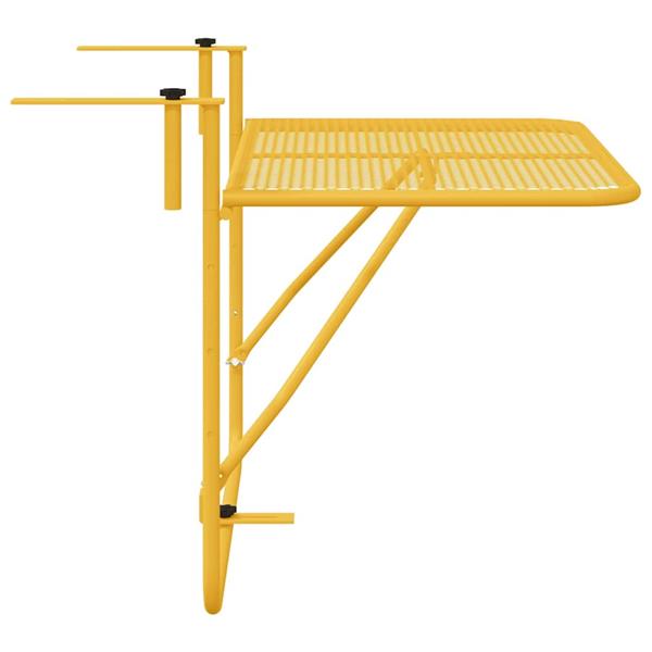 Grote foto vidaxl hangende balkon tafel mosterdgeel 60 x 39 x 65 cm staal tuin en terras tuinmeubelen