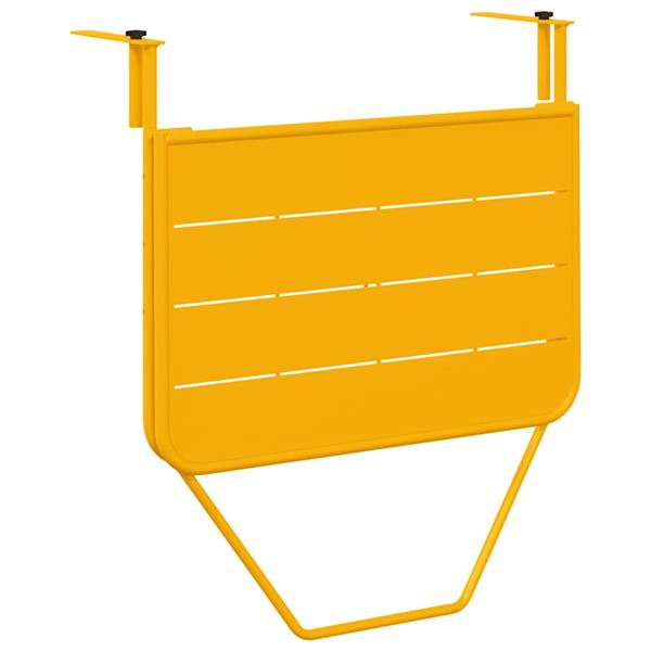 Grote foto vidaxl hangende balkon tafel geel 60 x 39 x 65 cm staal tuin en terras tuinmeubelen