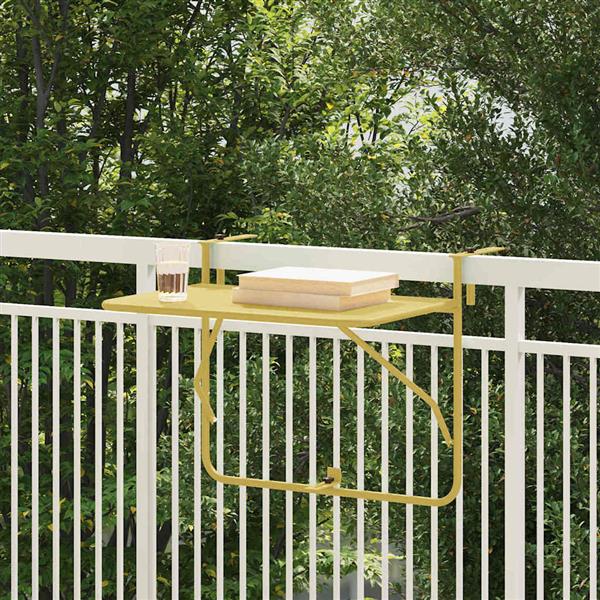 Grote foto vidaxl hangende balkon tafel goud 60 x 39 x 65 cm staal tuin en terras tuinmeubelen