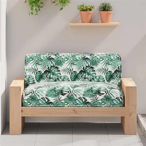 Grote foto vidaxl palletkussen voor zitting floral bladpatroon 120 x 80 x 12 cm huis en inrichting woningdecoratie