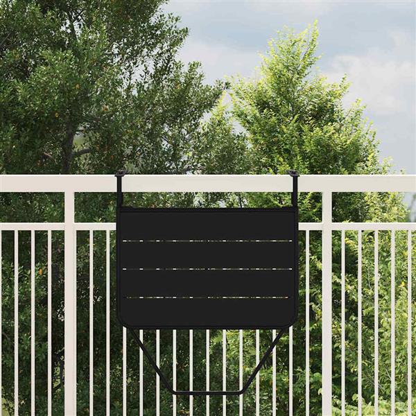 Grote foto vidaxl hangende balkon tafel zwart 60 x 39 x 65 cm staal tuin en terras tuinmeubelen