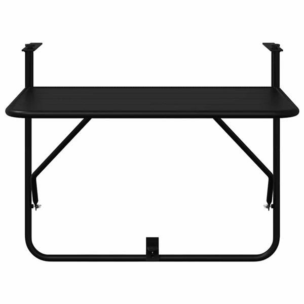 Grote foto vidaxl hangende balkon tafel zwart 60 x 39 x 65 cm staal tuin en terras tuinmeubelen