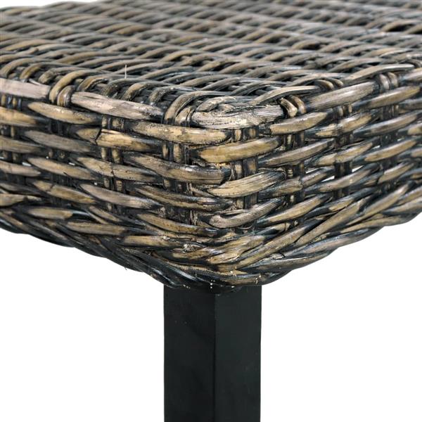 Grote foto vidaxl bankje 110 cm natuurlijk kubu rattan en massief mahoniehout zwart huis en inrichting stoelen