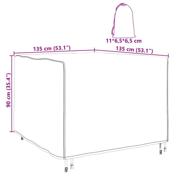 Grote foto vidaxl buitenmeubelhoes zwart 135 x 135 x 90 cm 210d stof tuin en terras tuinmeubelen