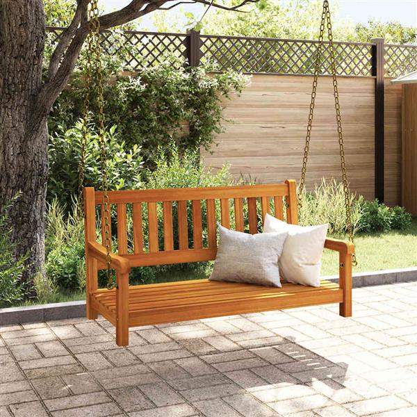 Grote foto vidaxl tuin hangbank bruin 119 x 35 x 47cm massief acaciahout tuin en terras tuinmeubelen