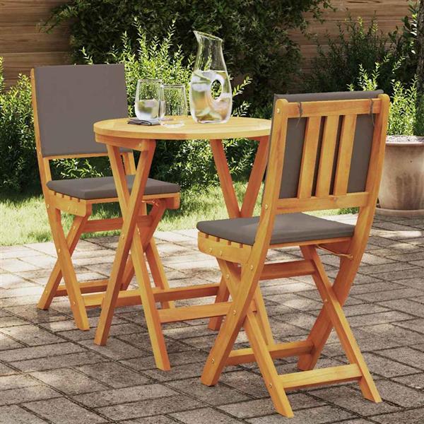 Grote foto vidaxl bistroset 3 pcs bruin massief acaciahout tuin en terras tuinmeubelen