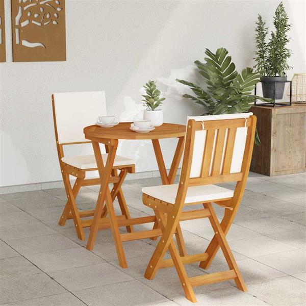 Grote foto vidaxl bistroset 3 pcs bruin massief acaciahout tuin en terras tuinmeubelen