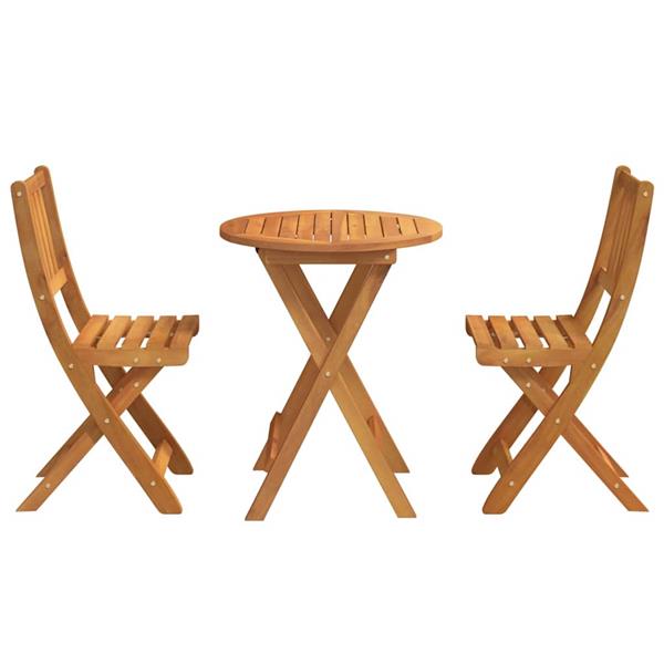 Grote foto vidaxl bistroset 3 pcs bruin massief acaciahout tuin en terras tuinmeubelen