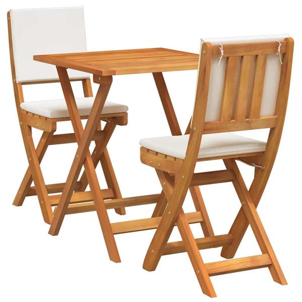Grote foto vidaxl bistroset 3 pcs bruin massief acaciahout tuin en terras tuinmeubelen