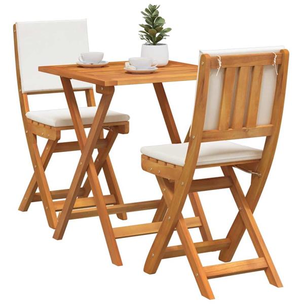 Grote foto vidaxl bistroset 3 pcs bruin massief acaciahout tuin en terras tuinmeubelen