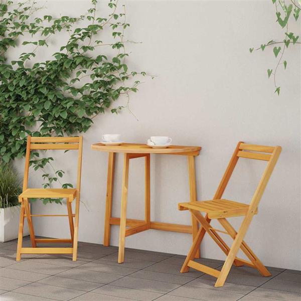Grote foto vidaxl bistroset 3 pcs bruin massief acaciahout tuin en terras tuinmeubelen