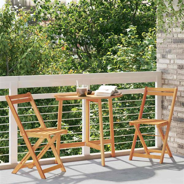 Grote foto vidaxl bistroset 3 pcs bruin massief acaciahout tuin en terras tuinmeubelen