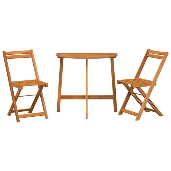 Grote foto vidaxl bistroset 3 pcs bruin massief acaciahout tuin en terras tuinmeubelen
