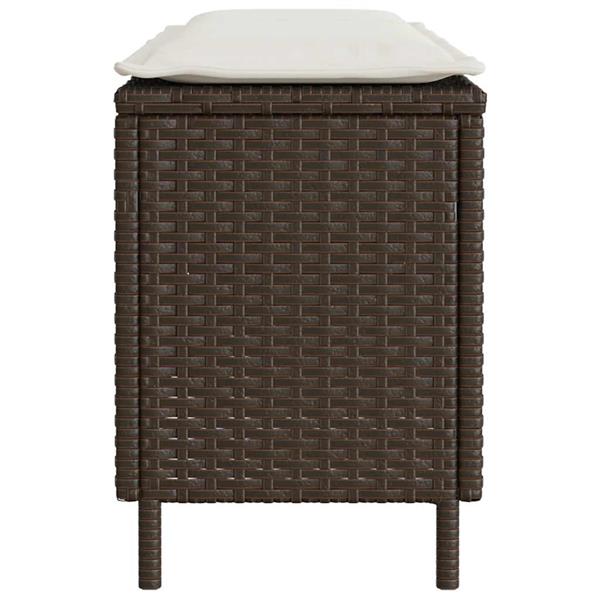 Grote foto vidaxl tuinbank met kussen 110x30x40 5 cm poly rattan bruin tuin en terras tuinmeubelen