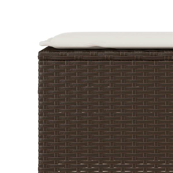 Grote foto vidaxl tuinbank met kussen 110x30x40 5 cm poly rattan bruin tuin en terras tuinmeubelen