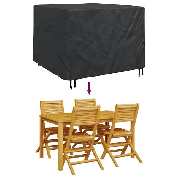 Grote foto vidaxl buitenmeubelhoes zwart 125 x 125 x 74 cm 420d stof tuin en terras tuinmeubelen