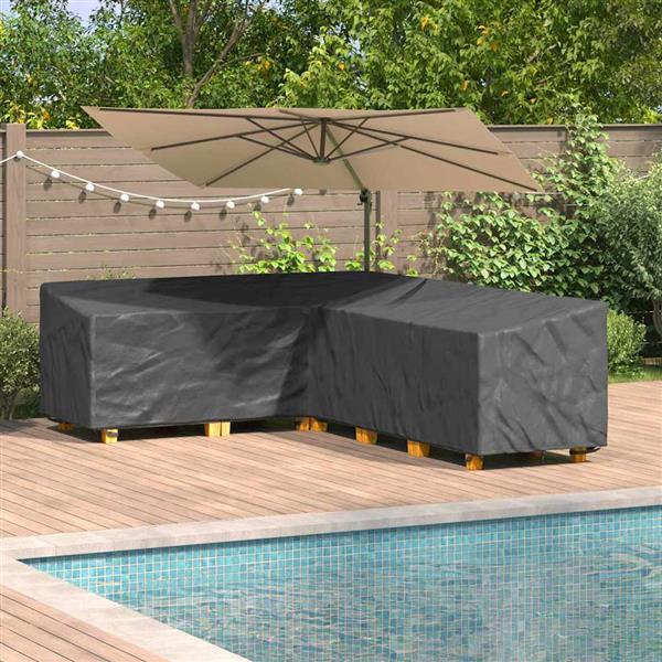 Grote foto vidaxl buitenmeubelhoes zwart 286 x 222 x 80 cm 420d stof tuin en terras tuinmeubelen