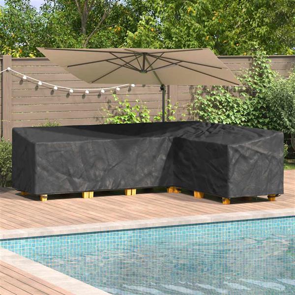 Grote foto vidaxl buitenmeubelhoes zwart 286 x 222 x 80 cm 210d stof tuin en terras tuinmeubelen
