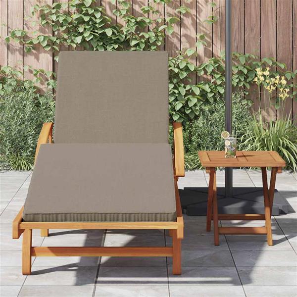 Grote foto vidaxl vouwbaar ligbed met wielen kussen in taupe van massief acaciahout tuin en terras tuinmeubelen