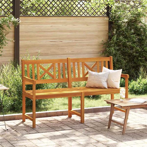 Grote foto vidaxl tuinbank bruin 150 x 56 x 90cm massief acaciahout tuin en terras tuinmeubelen