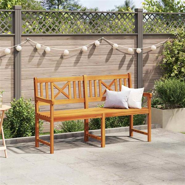 Grote foto vidaxl tuinbank bruin 150 x 56 x 90cm massief acaciahout tuin en terras tuinmeubelen