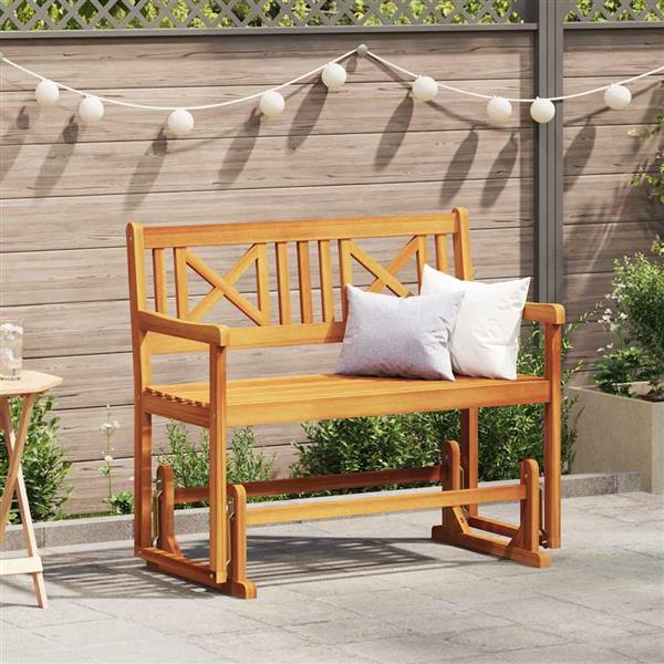 Grote foto vidaxl tuin glider bank bruin 110 x 59 x 97cm massief acaciahout tuin en terras tuinmeubelen