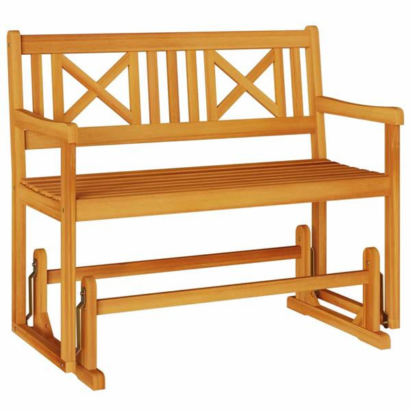 Grote foto vidaxl tuin glider bank bruin 110 x 59 x 97cm massief acaciahout tuin en terras tuinmeubelen