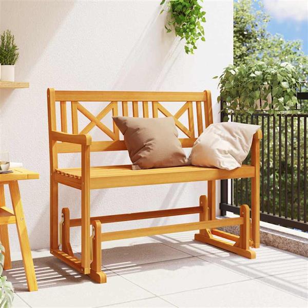 Grote foto vidaxl tuin glider bank bruin 110 x 59 x 97cm massief acaciahout tuin en terras tuinmeubelen