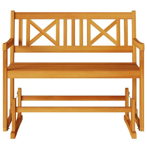Grote foto vidaxl tuin glider bank bruin 110 x 59 x 97cm massief acaciahout tuin en terras tuinmeubelen