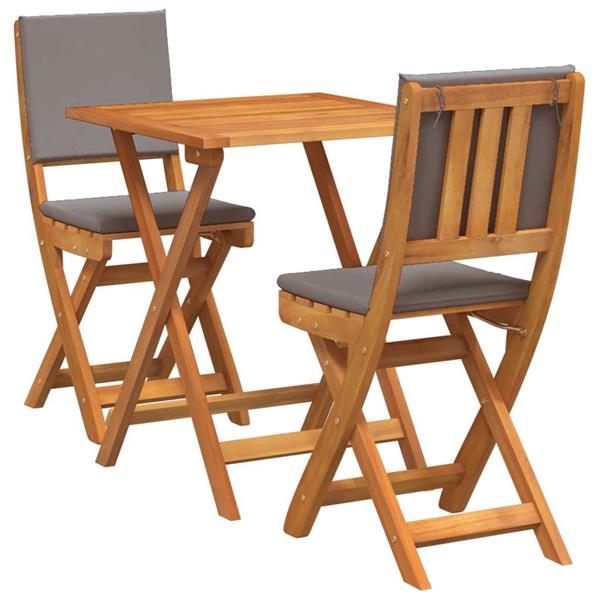 Grote foto vidaxl bistroset 3 pcs bruin massief acaciahout tuin en terras tuinmeubelen