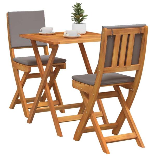 Grote foto vidaxl bistroset 3 pcs bruin massief acaciahout tuin en terras tuinmeubelen