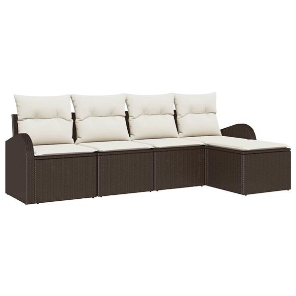 Grote foto vidaxl tuin sofa set met kussen 5 pcs lichtgrijs antraciet poly riet tuin en terras tuinmeubelen