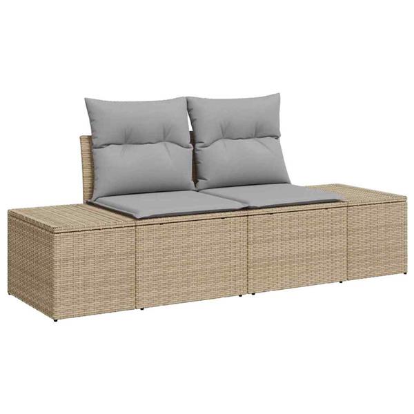 Grote foto vidaxl tuin sofa set met kussen 5 pcs beige grijs 100 x 55 x 73 cm tuin en terras tuinmeubelen
