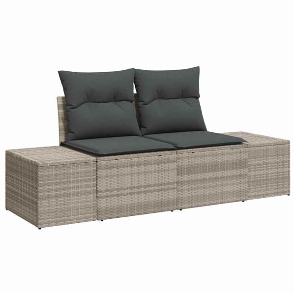 Grote foto vidaxl tuin sofa set met kussen 5 pcs lichtgrijs 100 x 55 x 73 cm tuin en terras tuinmeubelen