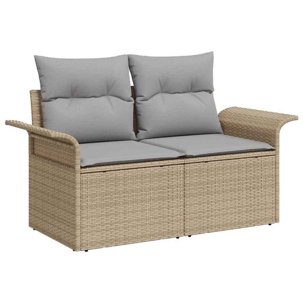 Grote foto vidaxl tuin sofa set met kussen 5 pcs beige grijs 55 x 55 x 37 cm tuin en terras tuinmeubelen