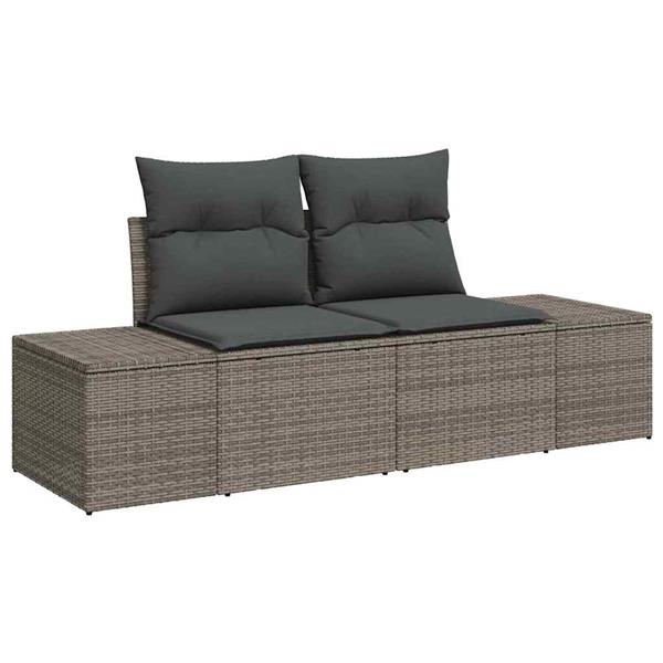 Grote foto vidaxl tuin sofa set met kussen 5 pcs grijs bruin 100 x 55 x 73 cm tuin en terras tuinmeubelen