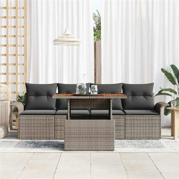 Grote foto vidaxl tuin sofa set met kussen 5 pcs grijs 100 x 55 x 73 cm tuin en terras tuinmeubelen