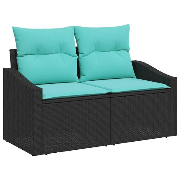 Grote foto vidaxl tuin sofa set met kussen 6 pcs zwart en cr me 100 x 55 x 73 cm tuin en terras tuinmeubelen