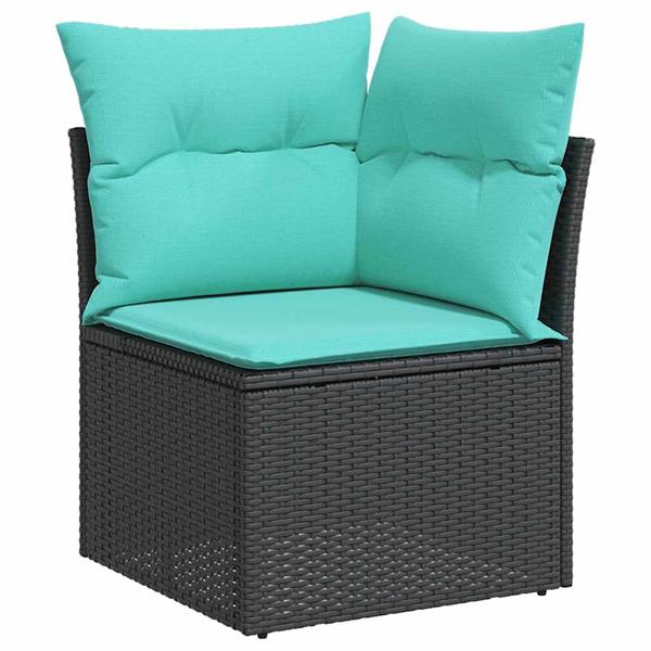 Grote foto vidaxl tuin sofa set met kussen 6 pcs zwart en cr me 100 x 55 x 73 cm tuin en terras tuinmeubelen