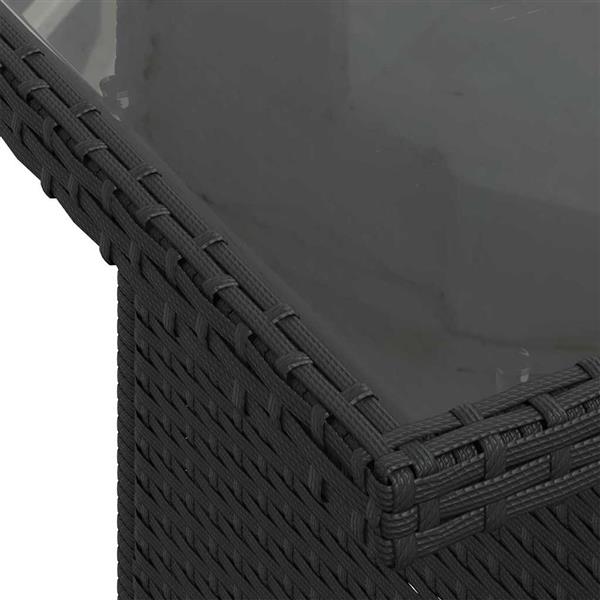 Grote foto vidaxl tuin sofa set 6 pcs zwart poly riet poedergecoat staal glas tuin en terras tuinmeubelen