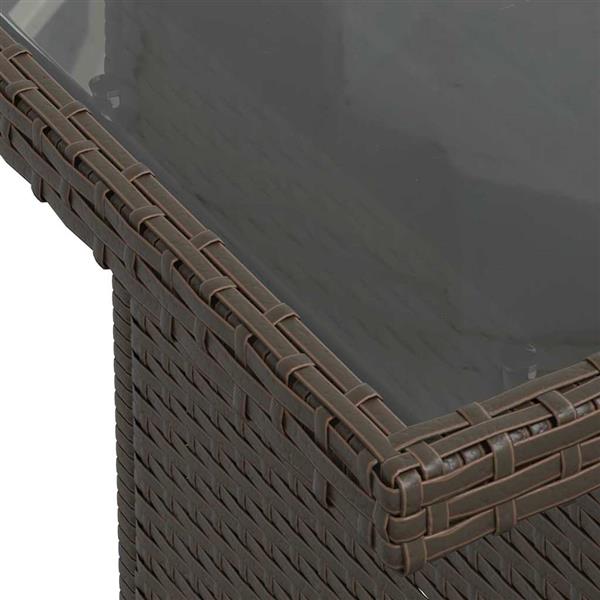 Grote foto vidaxl tuin sofa set met kussen 5 pcs bruin poly riet tuin en terras tuinmeubelen