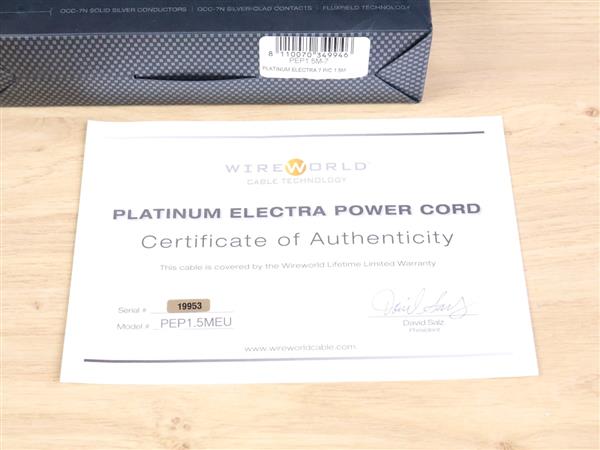 Grote foto wireworld audio platinum electra 7 highend audio power cable 1 5 metre audio tv en foto onderdelen en accessoires